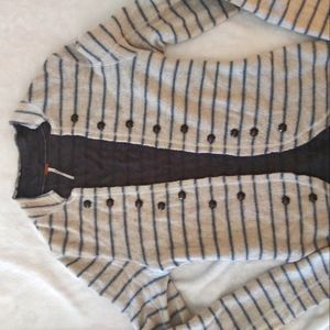 Free People military style wool sweater jacket/ cardigan with cotton lining